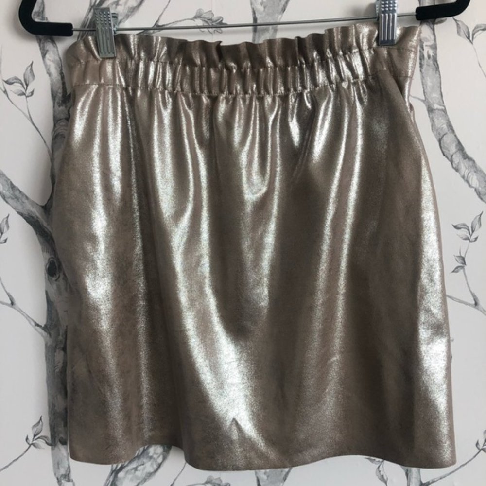 ZARA Vegan Leather Metallic Mini Skirt - MEDIUM - Picture 6 of 6